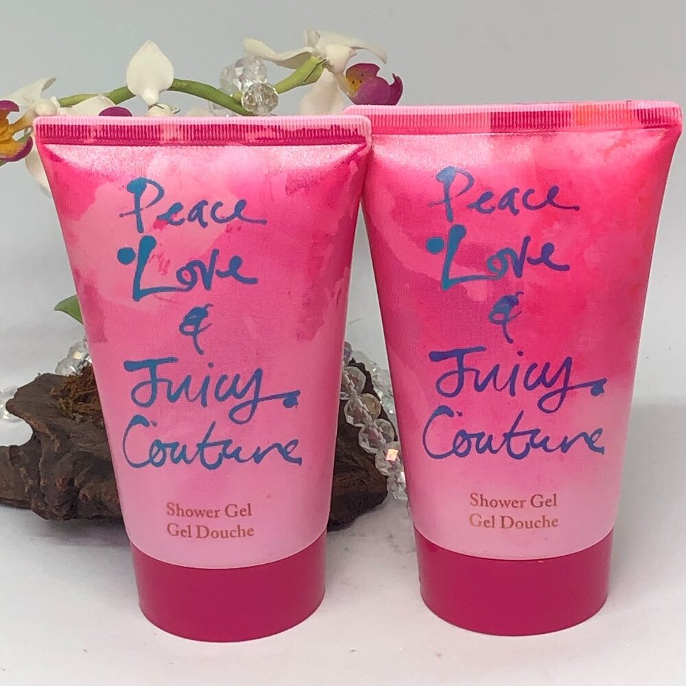 2x Juicy Couture Peace Love & Juicy Couture Shower Gel - 4.2 oz - New